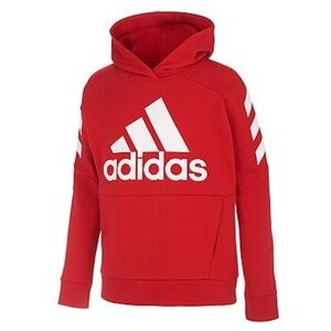 adidas Boys Block Fleece Long Sleeve Pullover Hoodie Hooded Sweatshirt
